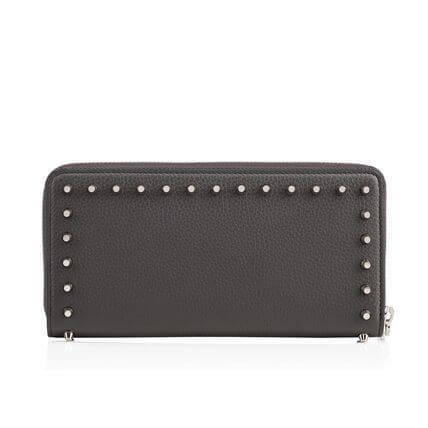 2018大人気新作 クリスチャン ルブタン 財布 コピー Christian Louboutin PANETTONE カーボングレー スタッズ 3175151I140